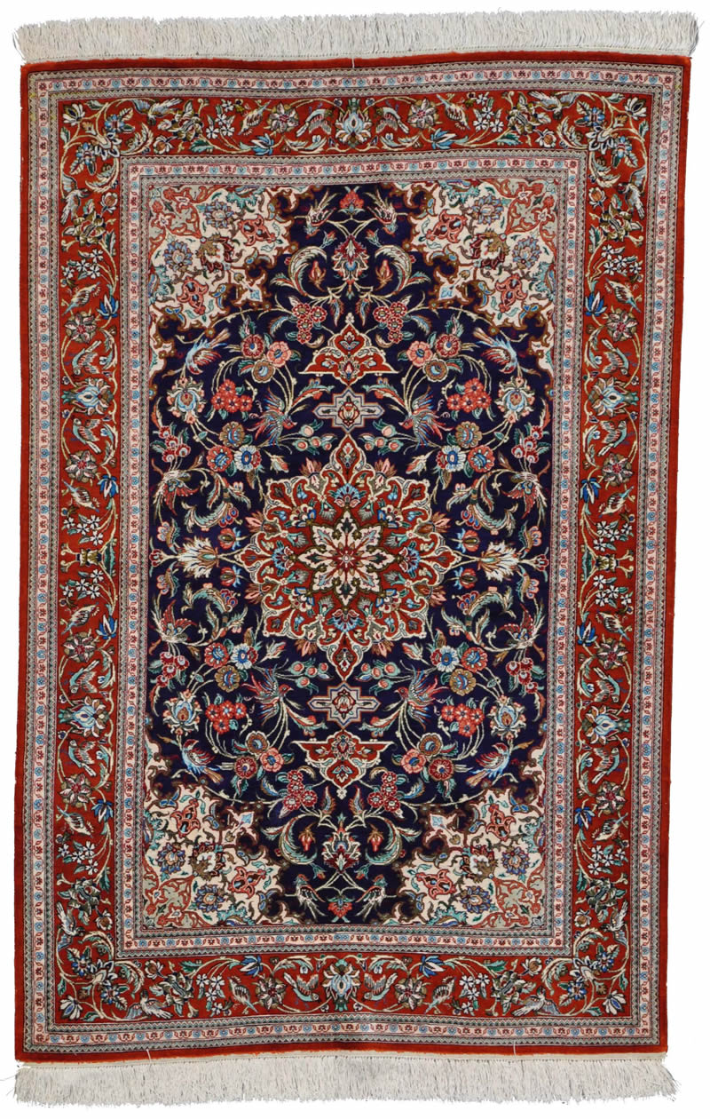 Qum Persian Silk Rug